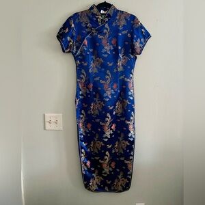 Jin hon genuine Blue Floral Cheongsam Dress 38